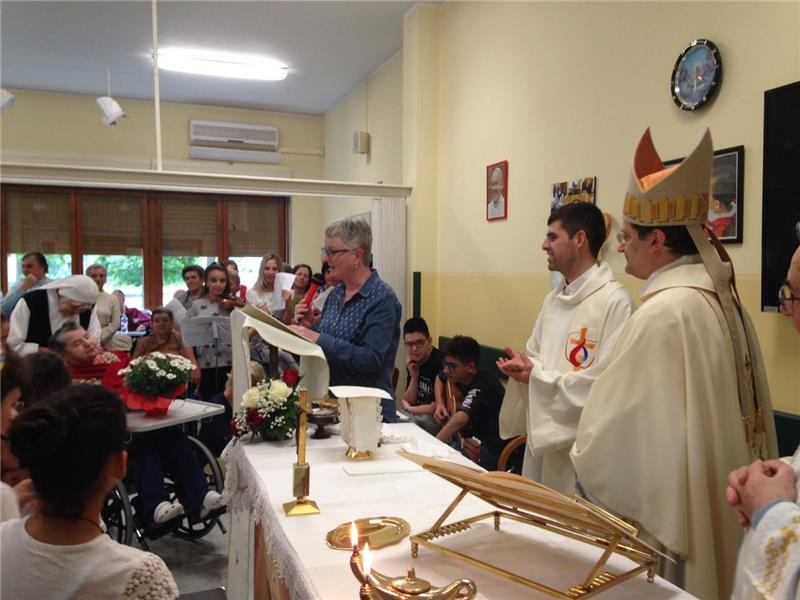 Messa del Vescovo Monsignor Cristiano Bodo all'Ospedale di Carità di Sanfront
